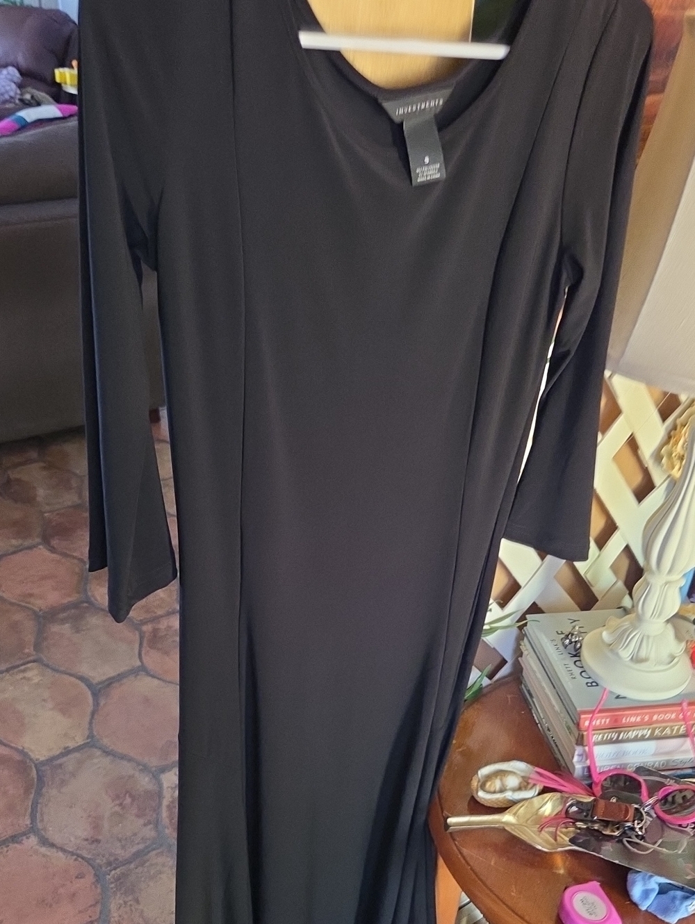 Investments Black Long Sleeve Maxi Dress